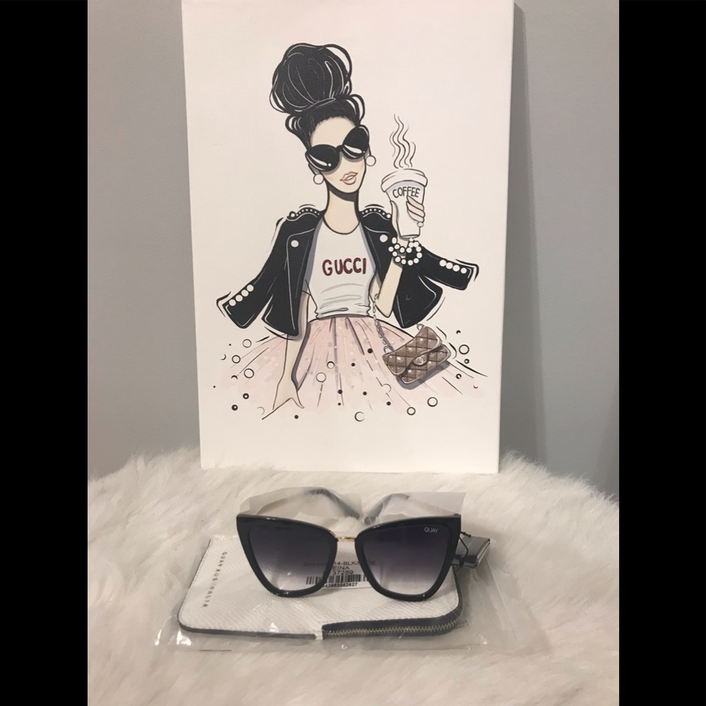 🔥Quay Australia-Reina in Black Fade sunglasses